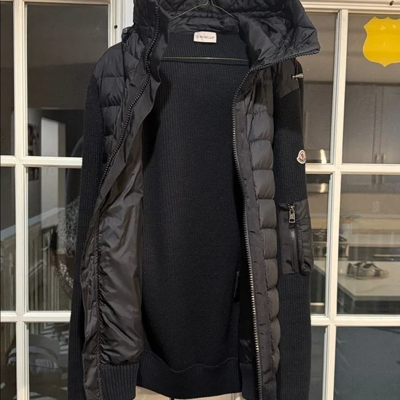 Moncler Black Hooded Puffer Jacket